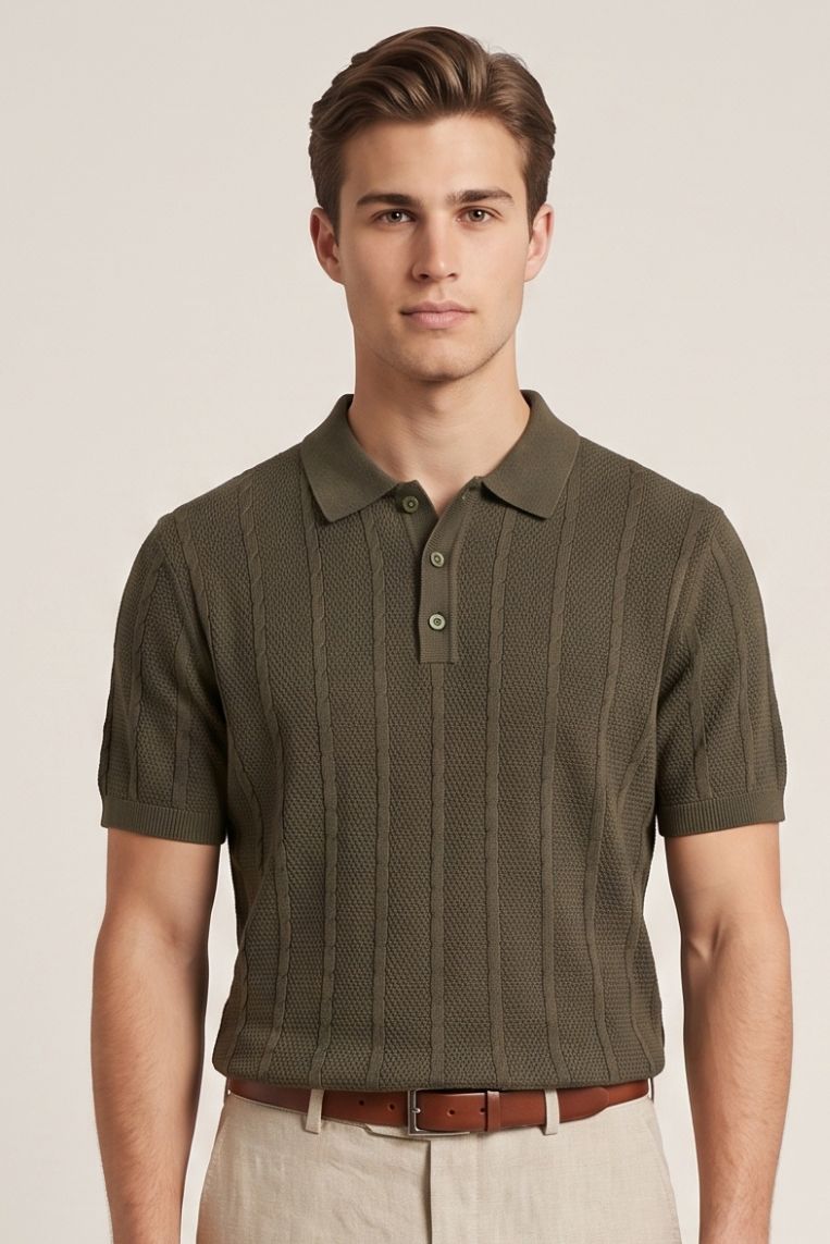 POLO LINO COTONE A COSTINE - immagine 5