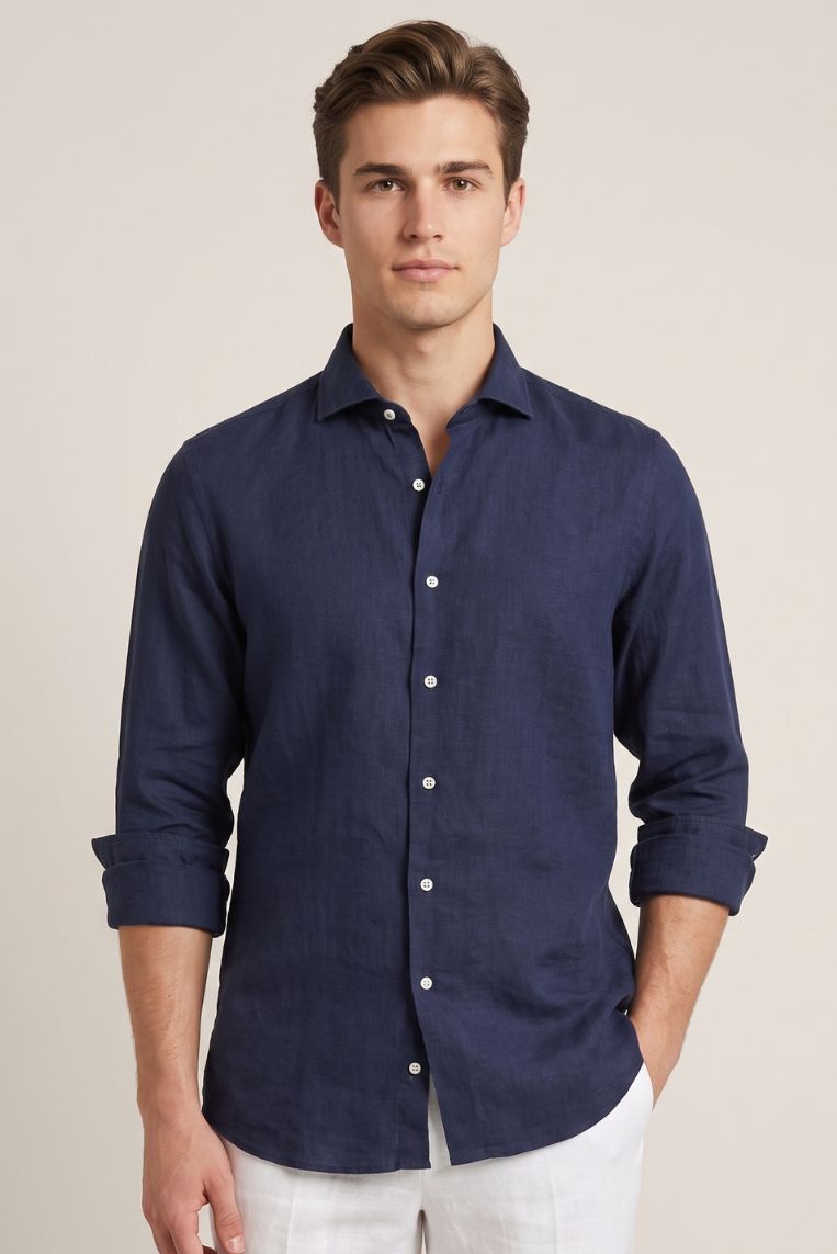 CAMICIA 100 LINO MANICHE LUNGHE 12 CAMICIA 100 LINO MANICHE LUNGHE - immagine 12
