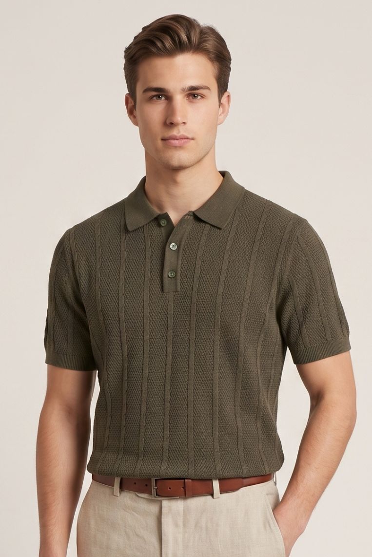 POLO LINO COTONE A COSTINE - immagine 6