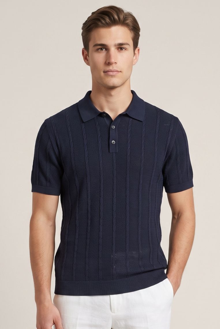 POLO LINO COTONE A COSTINE - immagine 8