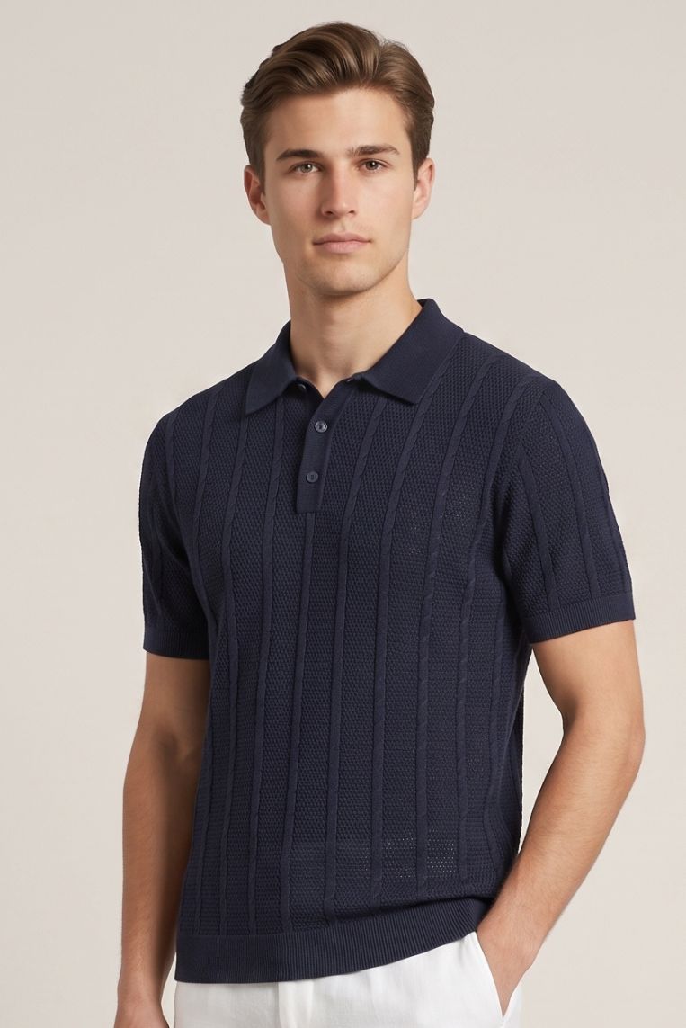 POLO LINO COTONE A COSTINE - immagine 7
