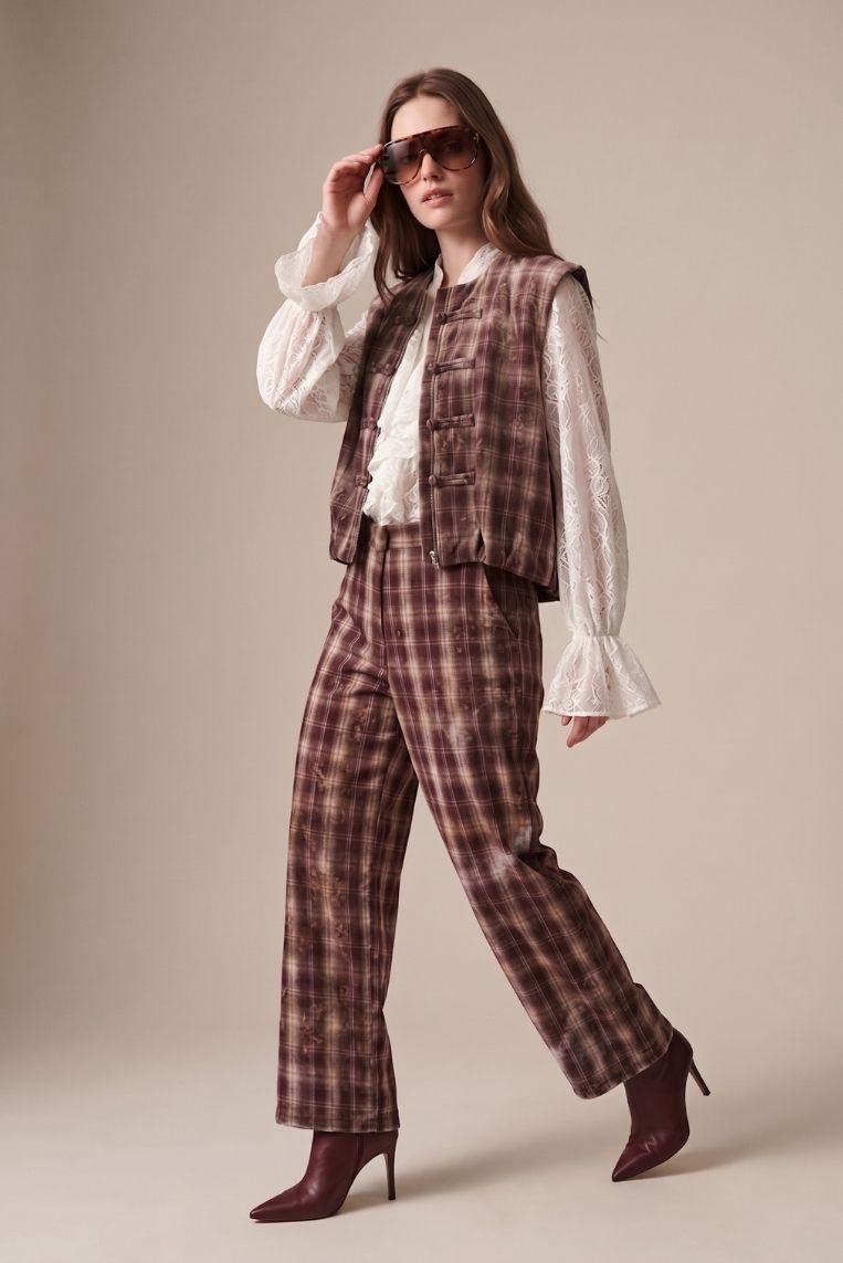 PANTALONE LUNGO STAMPA CHECK 2 PANTALONE LUNGO STAMPA CHECK - immagine 2