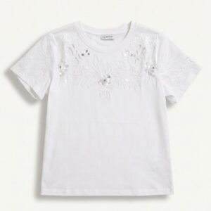 T-SHIRT RICAMO FIORI PAILLETTES 9 T-SHIRT RICAMO FIORI PAILLETTES - Thumbnail Image 3