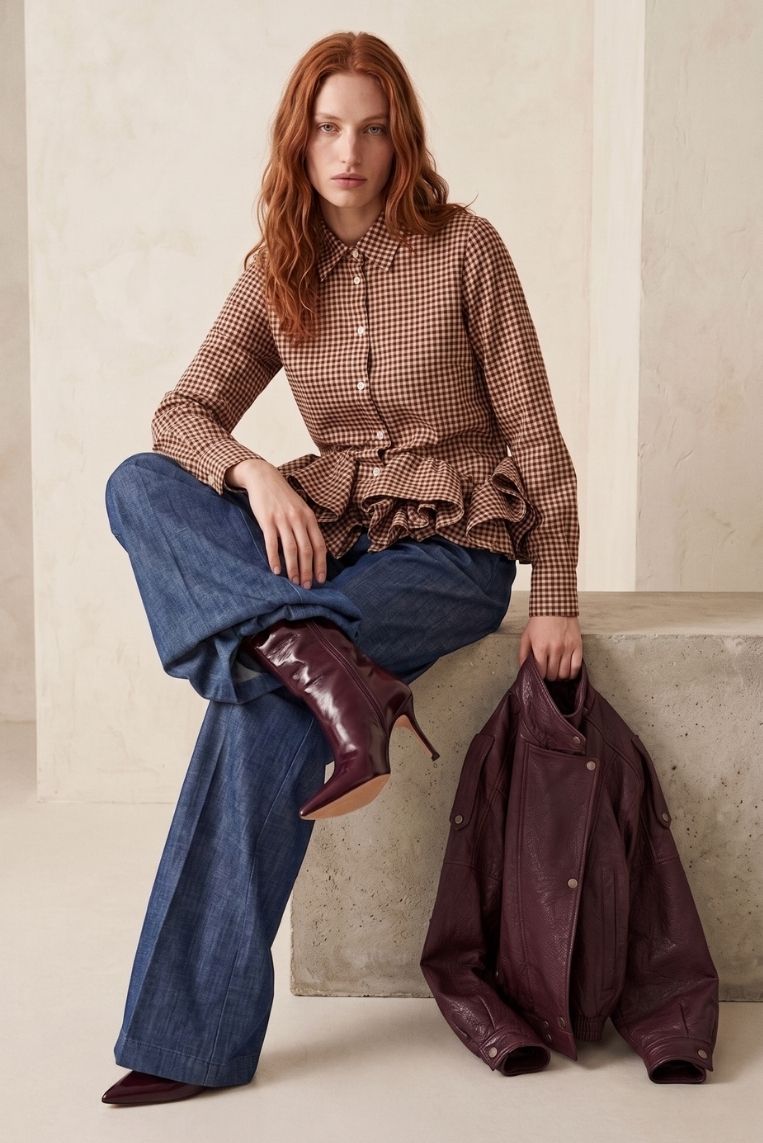 PANTALONE PALAZZO DENIM CINTURA - immagine 2