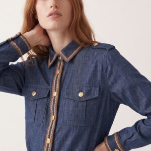 CAMICIA IN DENIM PASSAMANERIA 5 CAMICIA IN DENIM PASSAMANERIA - Thumbnail Image 1