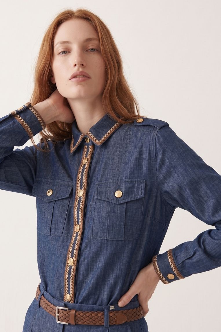 CAMICIA IN DENIM PASSAMANERIA