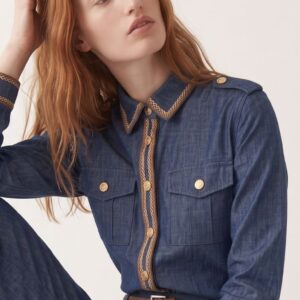 CAMICIA IN DENIM PASSAMANERIA 6 CAMICIA IN DENIM PASSAMANERIA - Thumbnail Image 2