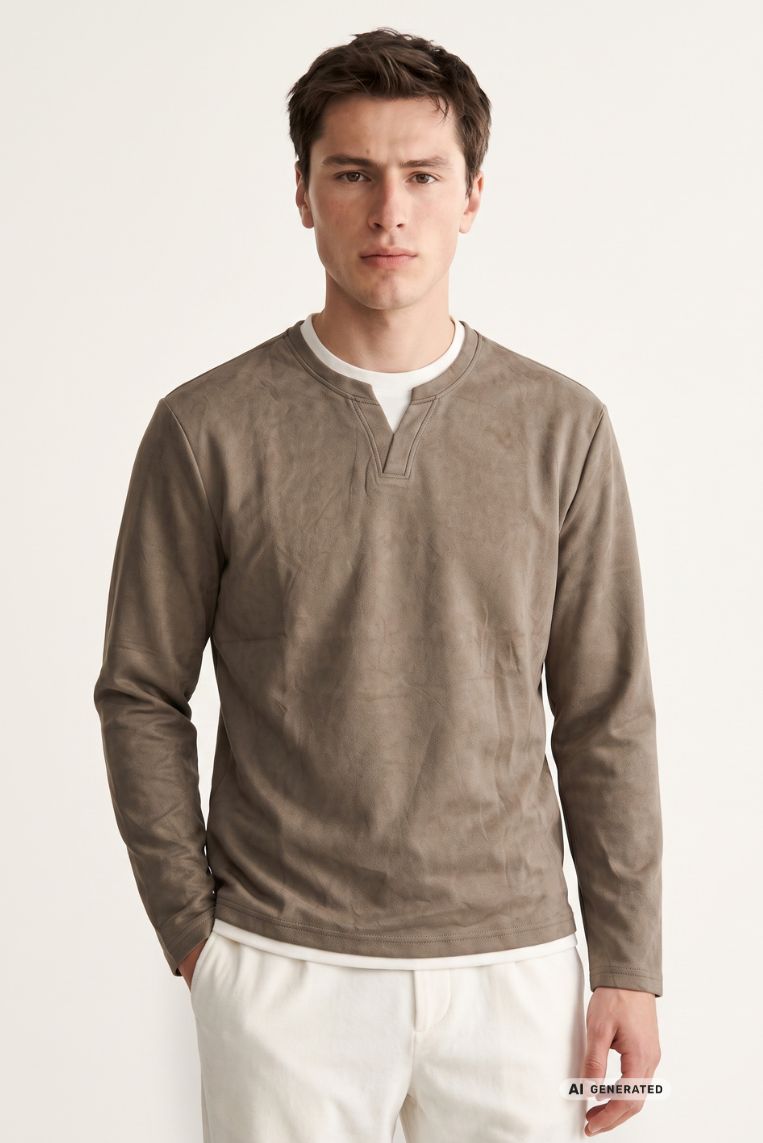 FELPA MANICHE LUNGHE SCOLLO V 9 FELPA MANICHE LUNGHE SCOLLO V - immagine 9