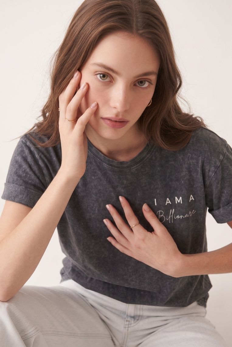 T-SHIRT STAMPA I AM BILLIONAR