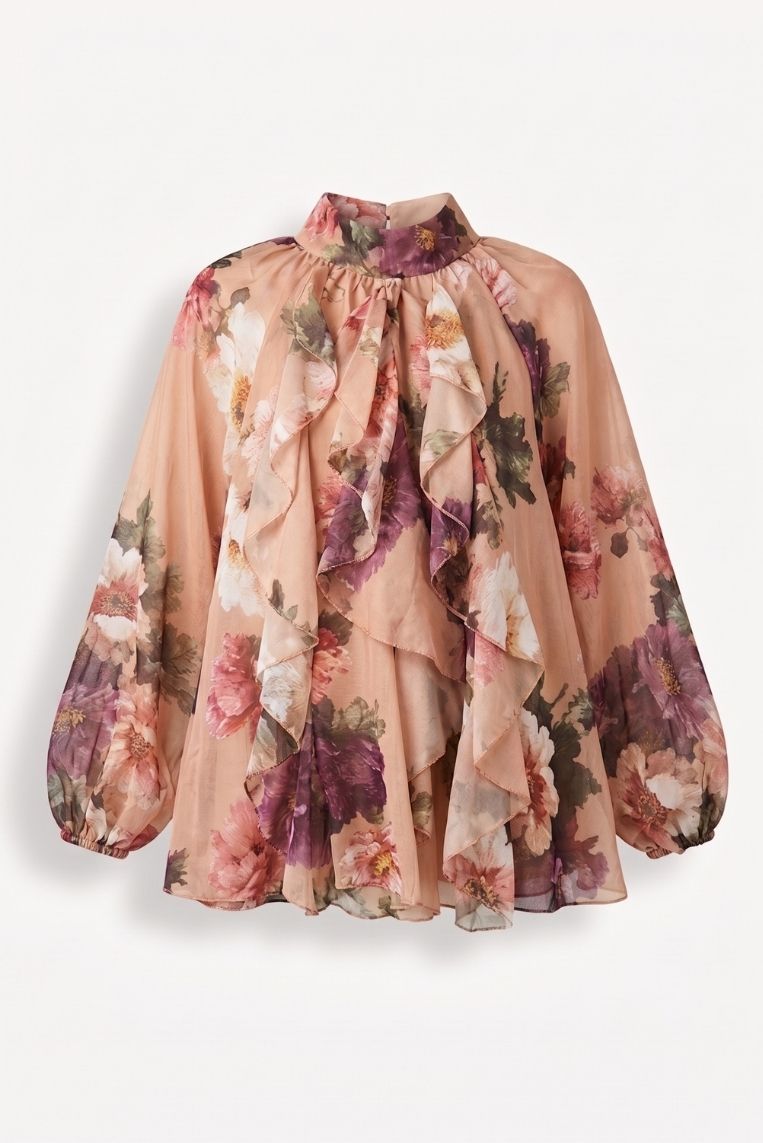 BLUSA STAMPA FIORE GEORGETTE 3 BLUSA STAMPA FIORE GEORGETTE - immagine 3