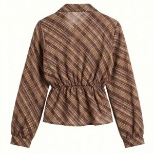 BLUSA STAMPA QUADRO GEORGETTE NODO LATERALE 8 BLUSA STAMPA QUADRO GEORGETTE NODO LATERALE - Thumbnail Image 4