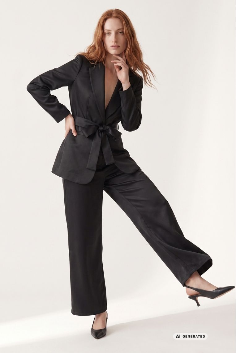 PANTALONE FLUIDO SATINATO 2 PANTALONE FLUIDO SATINATO - immagine 2