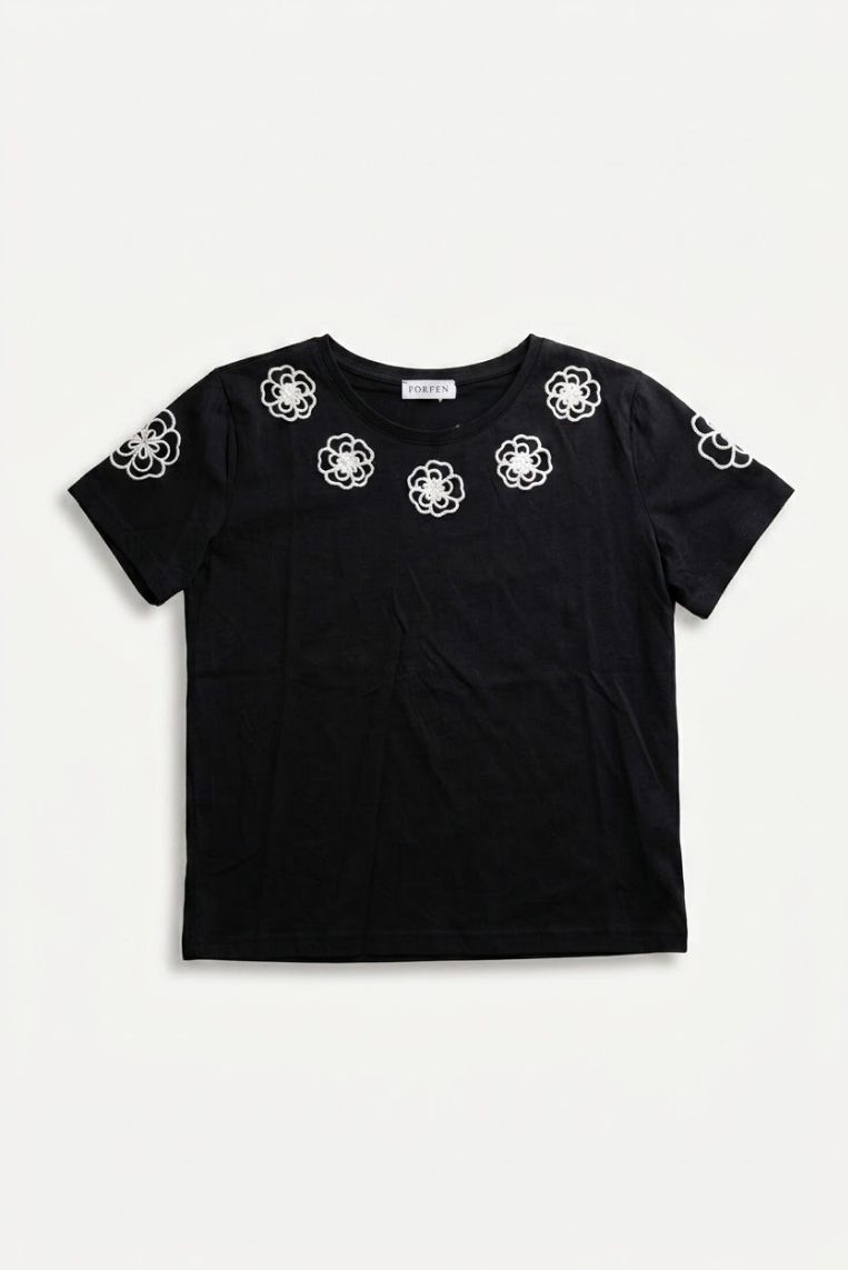 T-SHIRT RICAMI FIORE 3 T-SHIRT RICAMI FIORE - immagine 3