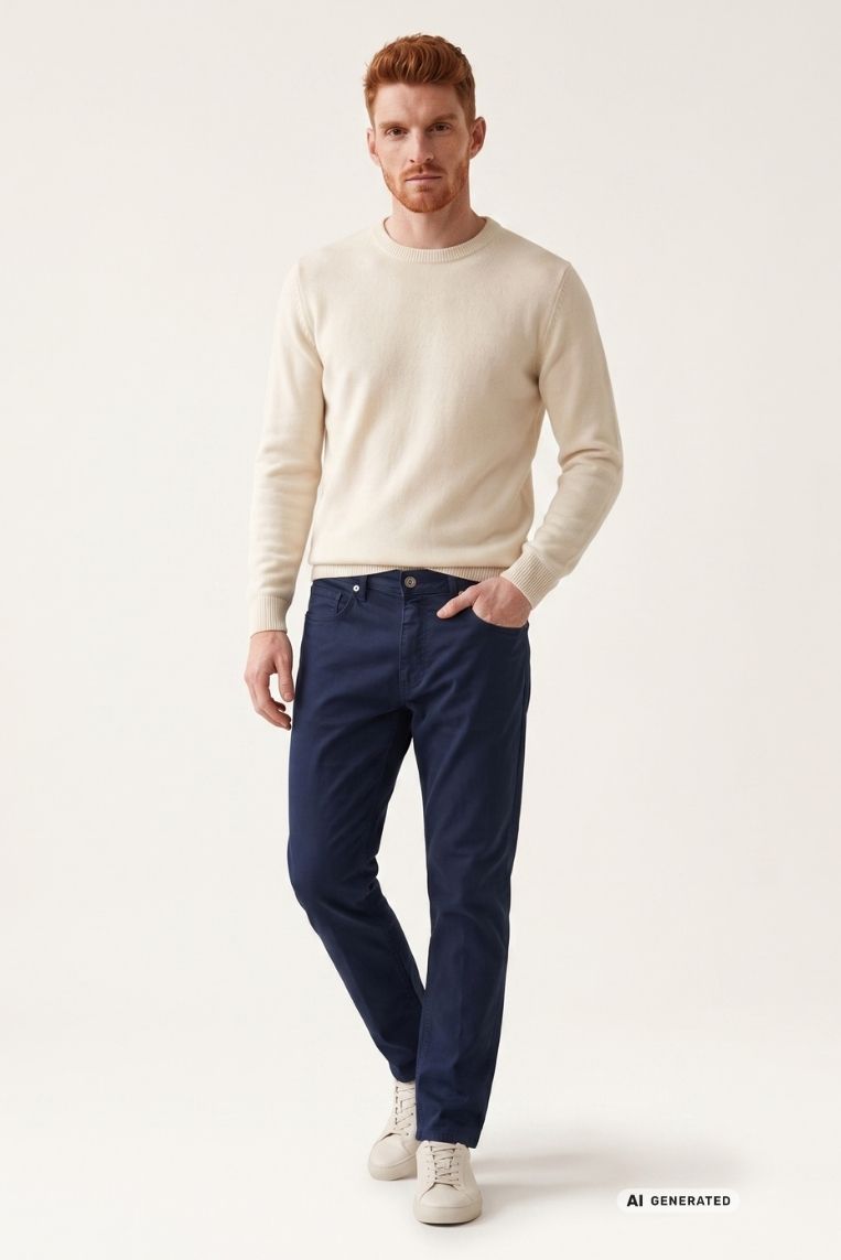 PANTALONE 5 TASCHE BASICO REGULAR FIT