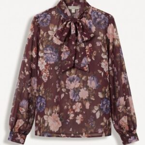 BLUSA CON FIOCCO E STAMPA FIORE 7 BLUSA CON FIOCCO E STAMPA FIORE - Thumbnail Image 3