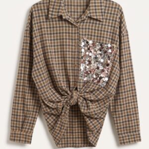 CAMICIA QUADRETTI TASCA PAILLETTES 7 CAMICIA QUADRETTI TASCA PAILLETTES - Thumbnail Image 3