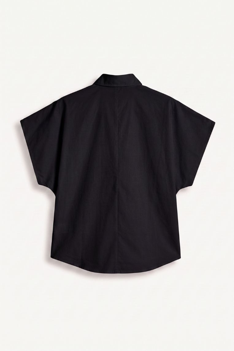 CAMICIA MANICHE CORTE ARRICCIO COLLETTO STRASS 8 CAMICIA MANICHE CORTE ARRICCIO COLLETTO STRASS - immagine 8