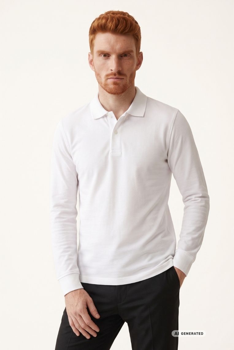 POLO MANICHE LUNGHE PIQUET 3 POLO MANICHE LUNGHE PIQUET - immagine 3