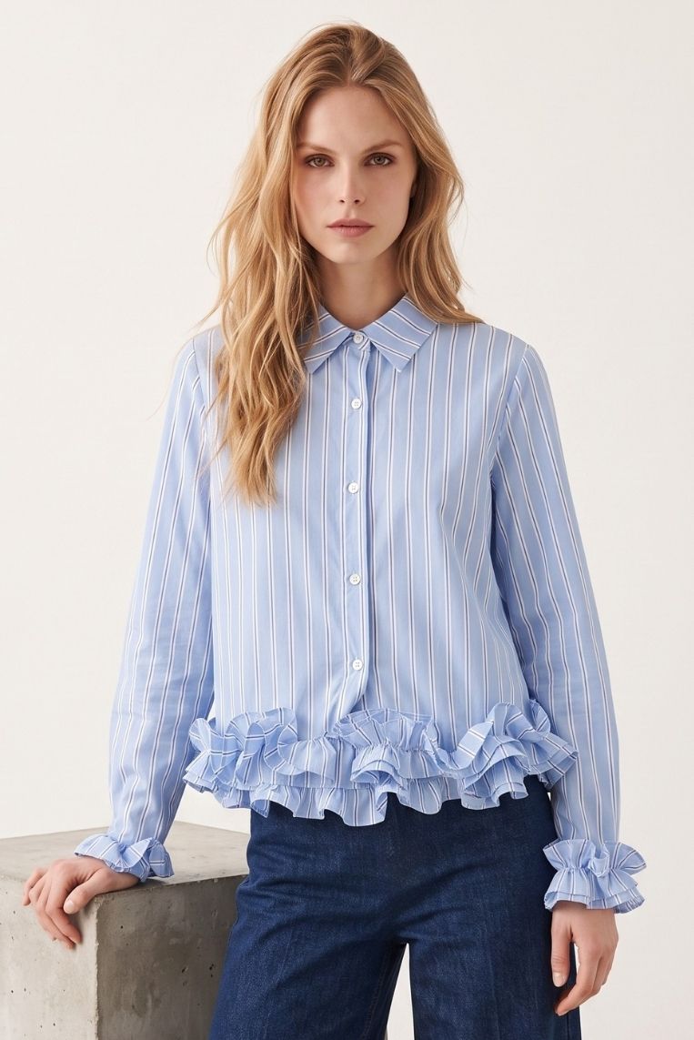 CAMICIA A RIGHE FONDO BALZE 1 CAMICIA A RIGHE FONDO BALZE - immagine 1