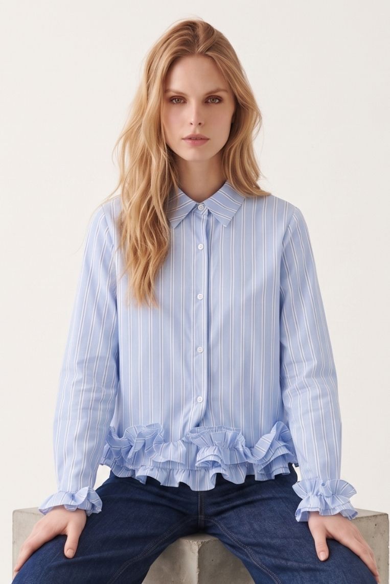 CAMICIA A RIGHE FONDO BALZE 2 CAMICIA A RIGHE FONDO BALZE - immagine 2
