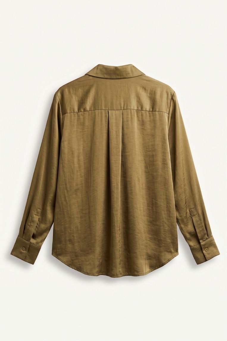 BLUSA SATINATA ARRICCIATA SUL FONDO 4 BLUSA SATINATA ARRICCIATA SUL FONDO - immagine 4