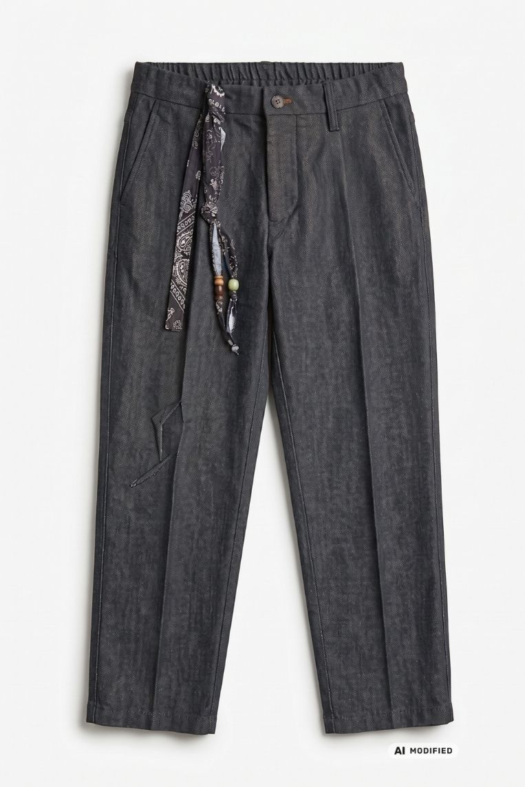 PANTALONE GABARDINA PESANTE CON ACCESSORIO - immagine 3