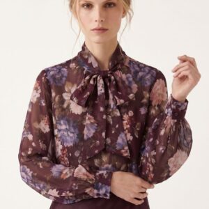 BLUSA CON FIOCCO E STAMPA FIORE 6 BLUSA CON FIOCCO E STAMPA FIORE - Thumbnail Image 2