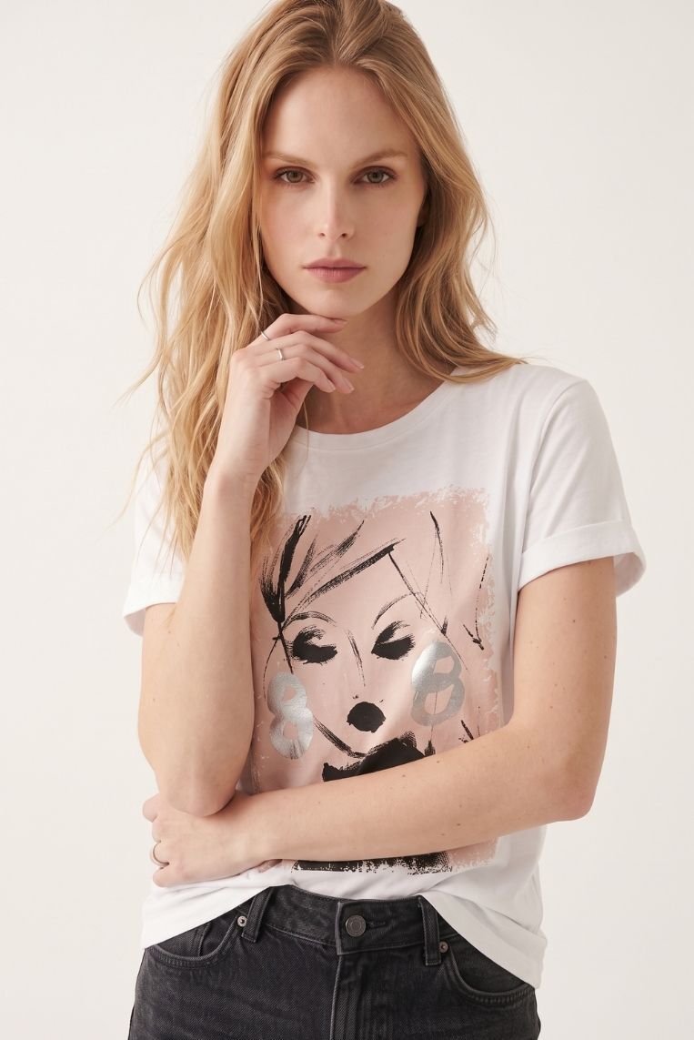 T-SHIRT STAMPA VISO DONNA