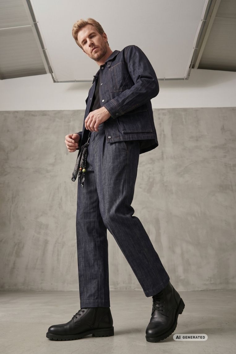 PANTALONE GABARDINA PESANTE CON ACCESSORIO - immagine 2