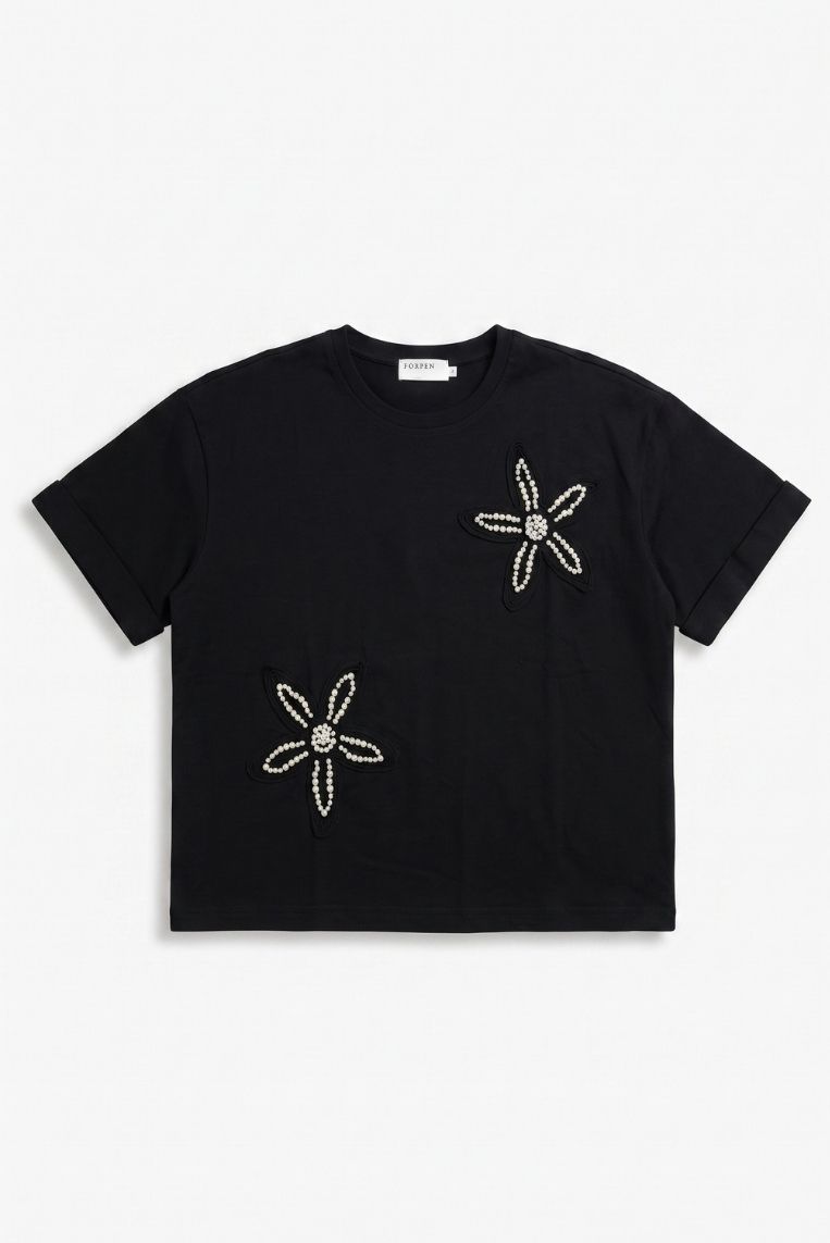 T-SHIRT FIORI STRASS - immagine 6