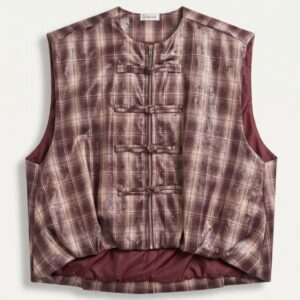 GILET STAMPA CHECK CON ALAMARI 7 GILET STAMPA CHECK CON ALAMARI - Thumbnail Image 3