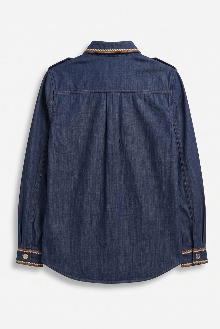 CAMICIA IN DENIM PASSAMANERIA 4 CAMICIA IN DENIM PASSAMANERIA - immagine 4
