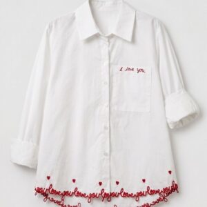 CAMICIA TASCHINO E RICAMO ROSSO 7 CAMICIA TASCHINO E RICAMO ROSSO - Thumbnail Image 3