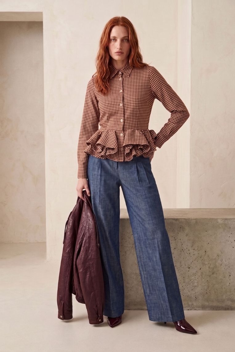 PANTALONE PALAZZO DENIM CINTURA - TU, JEANS