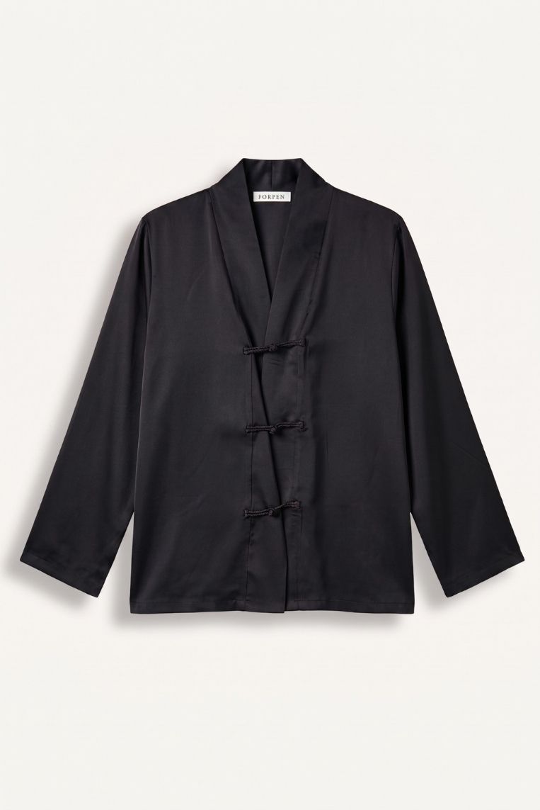 BLUSA CON ALAMARI SATIN 3 BLUSA CON ALAMARI SATIN - immagine 3
