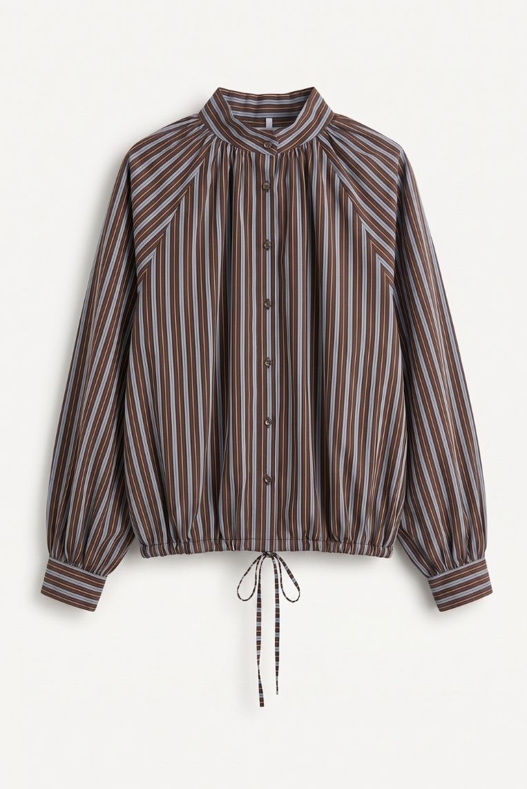 CAMICIA A RIGHE FONDO ELASTICO 3 CAMICIA A RIGHE FONDO ELASTICO - immagine 3