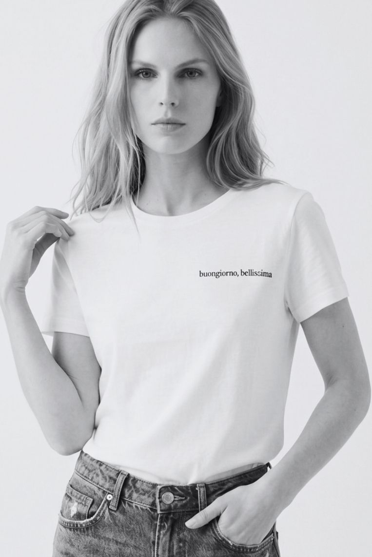 T-SHIRT RICAMO BUONGIORNO BELLISIMA 2 T-SHIRT RICAMO BUONGIORNO BELLISIMA - immagine 2