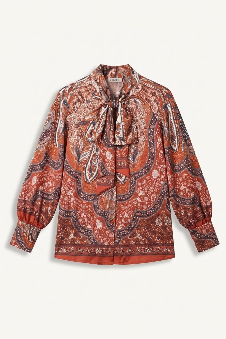 CAMICIA SATINATA STAMPA CACHEMERE 7 CAMICIA SATINATA STAMPA CACHEMERE - immagine 7