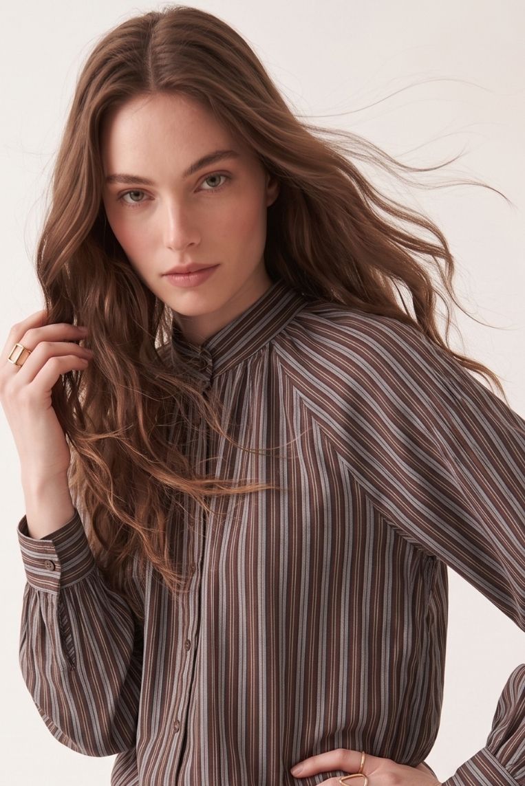 CAMICIA A RIGHE FONDO ELASTICO
