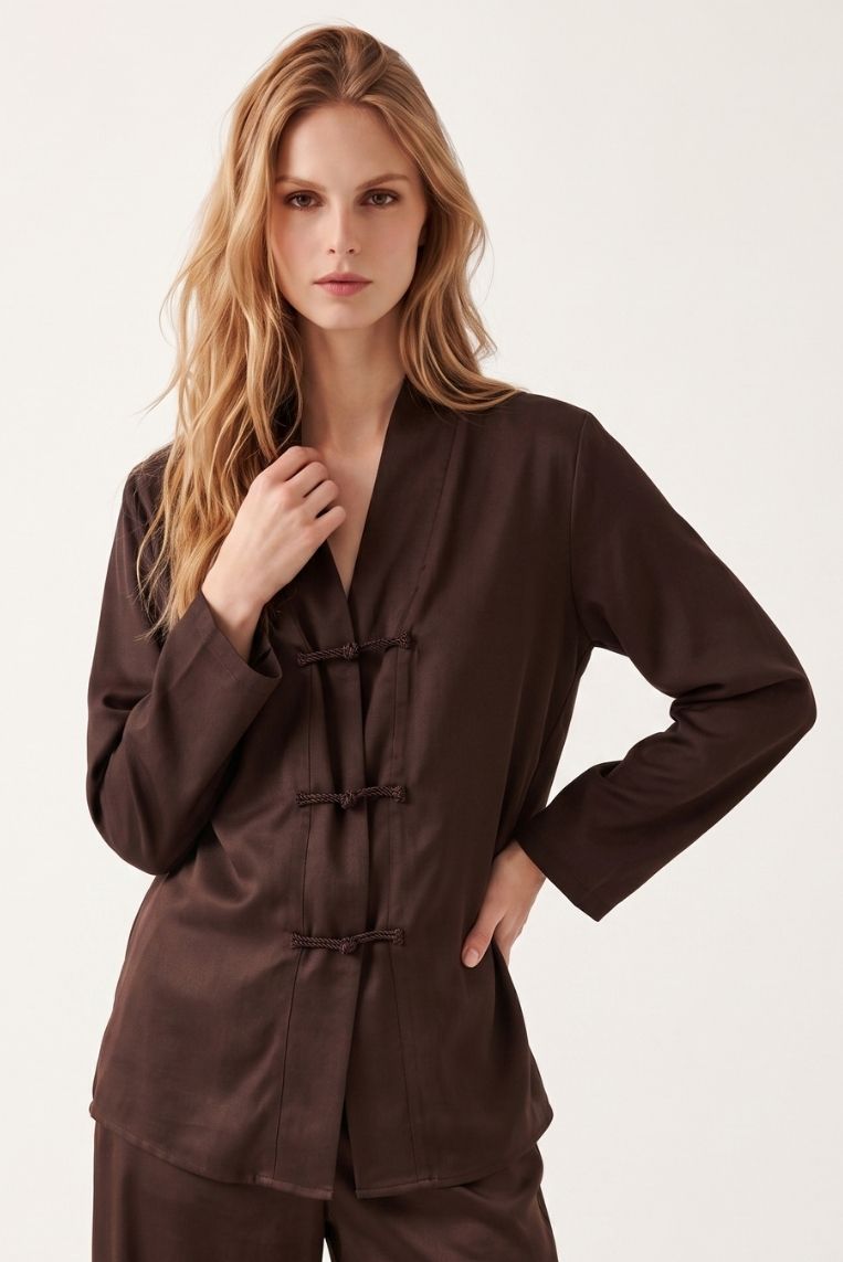 BLUSA CON ALAMARI SATIN 10 BLUSA CON ALAMARI SATIN - immagine 10