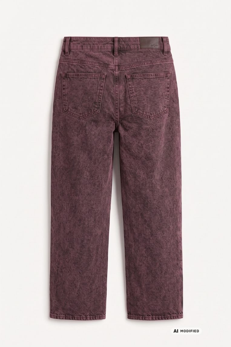 DENIM GAMBA DRITTA BORDEAUX 4 DENIM GAMBA DRITTA BORDEAUX - immagine 4