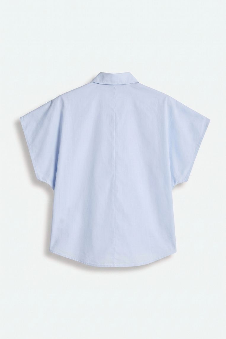 CAMICIA MANICHE CORTE ARRICCIO COLLETTO STRASS 4 CAMICIA MANICHE CORTE ARRICCIO COLLETTO STRASS - immagine 4
