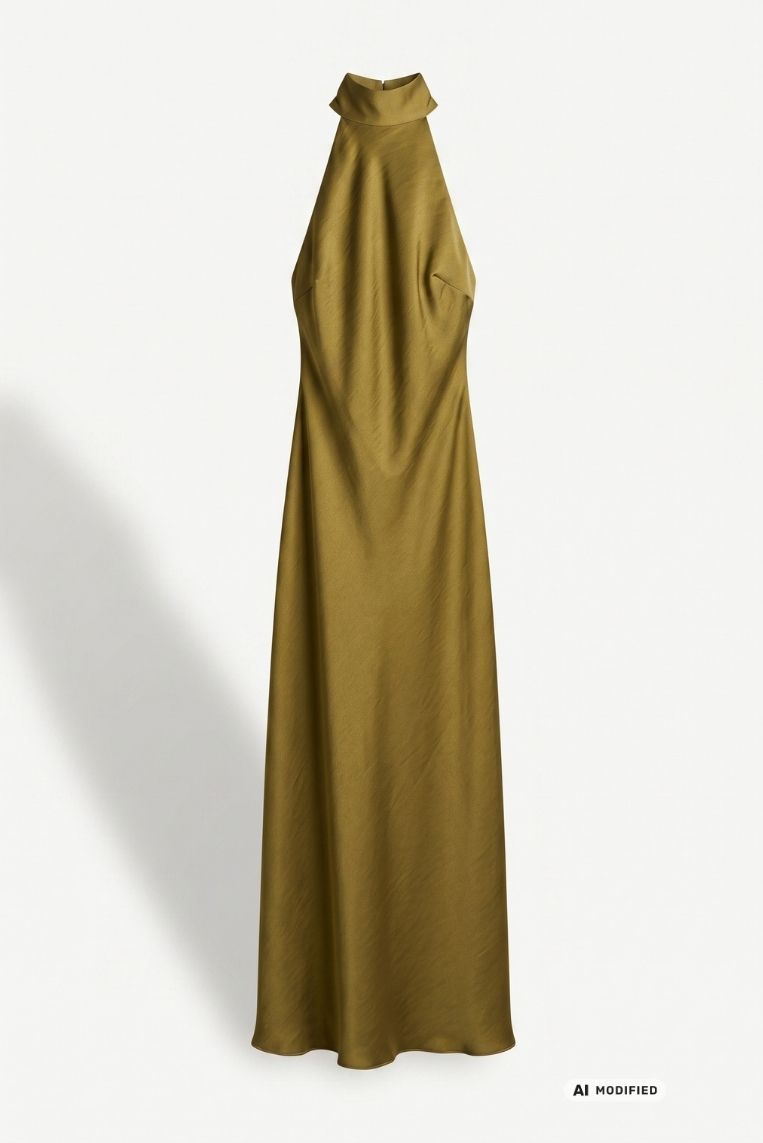 ABITO LUNGO SATIN CON FIOCCO - immagine 4