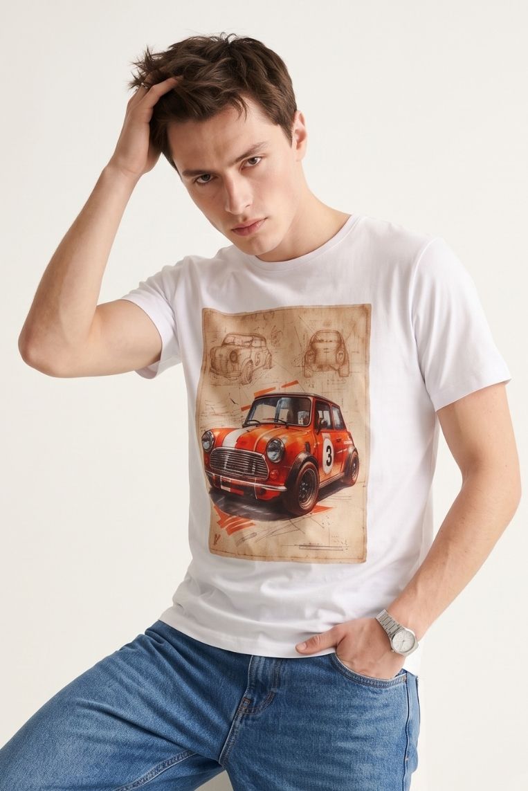 T-SHIRT GIRO PATCH MACCHINA