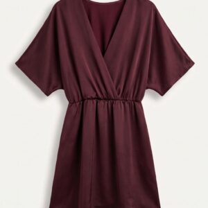 ABITO CORTO SATINATO MANICA KIMONO 15 ABITO CORTO SATINATO MANICA KIMONO - Thumbnail Image 3
