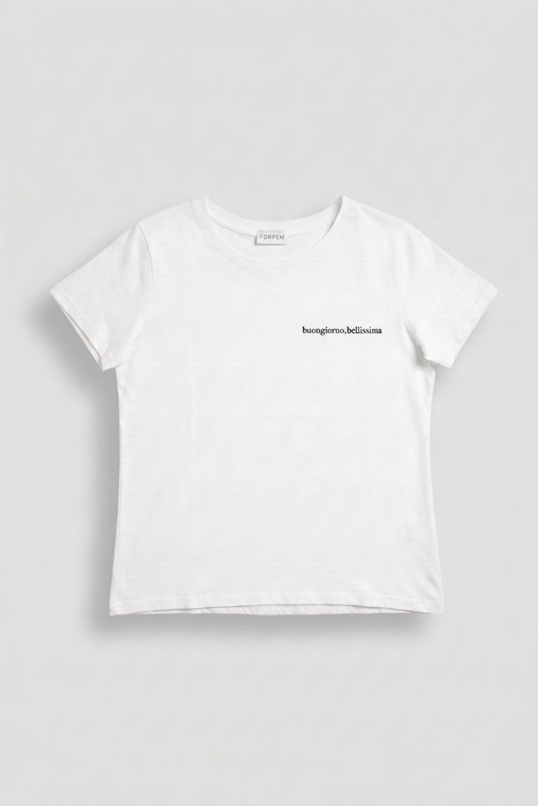 T-SHIRT RICAMO BUONGIORNO BELLISIMA 3 T-SHIRT RICAMO BUONGIORNO BELLISIMA - immagine 3