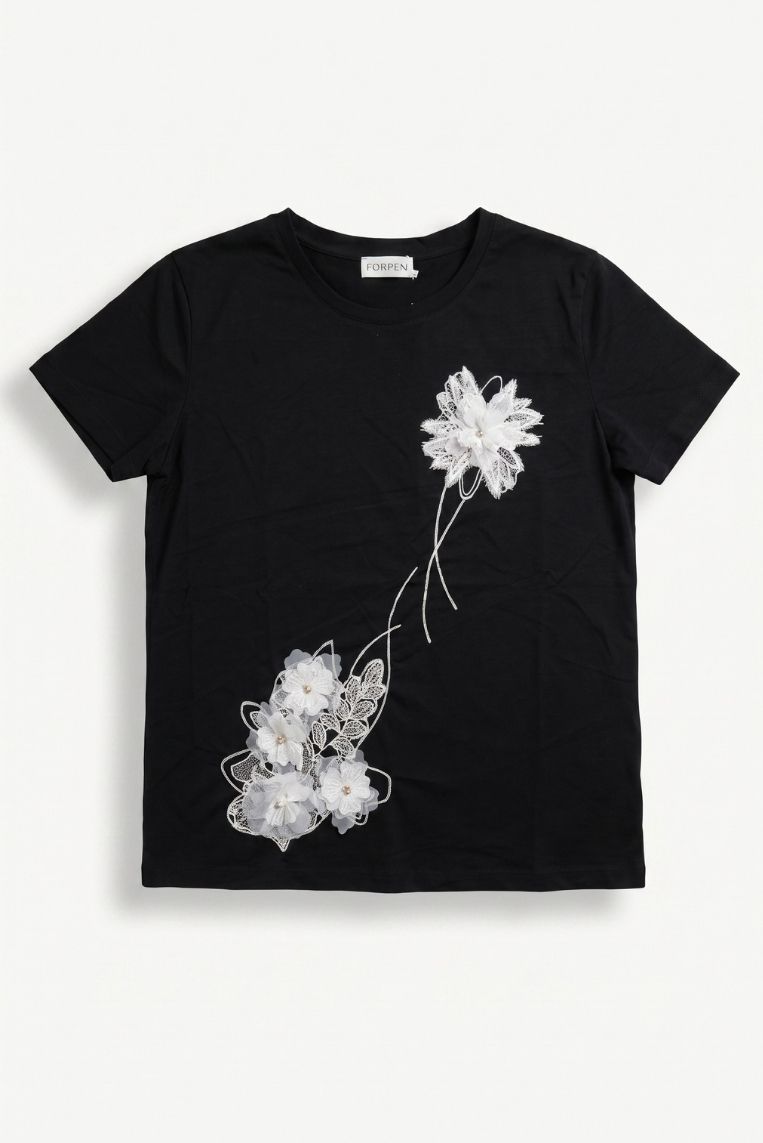 T-SHIRT FIORI TULLE - immagine 6
