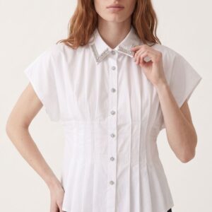 CAMICIA MANICHE CORTE ARRICCIO COLLETTO STRASS 21 CAMICIA MANICHE CORTE ARRICCIO COLLETTO STRASS - Thumbnail Image 9