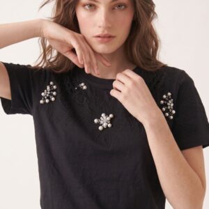 T-SHIRT RICAMO FIORI PAILLETTES 10 T-SHIRT RICAMO FIORI PAILLETTES - Thumbnail Image 4