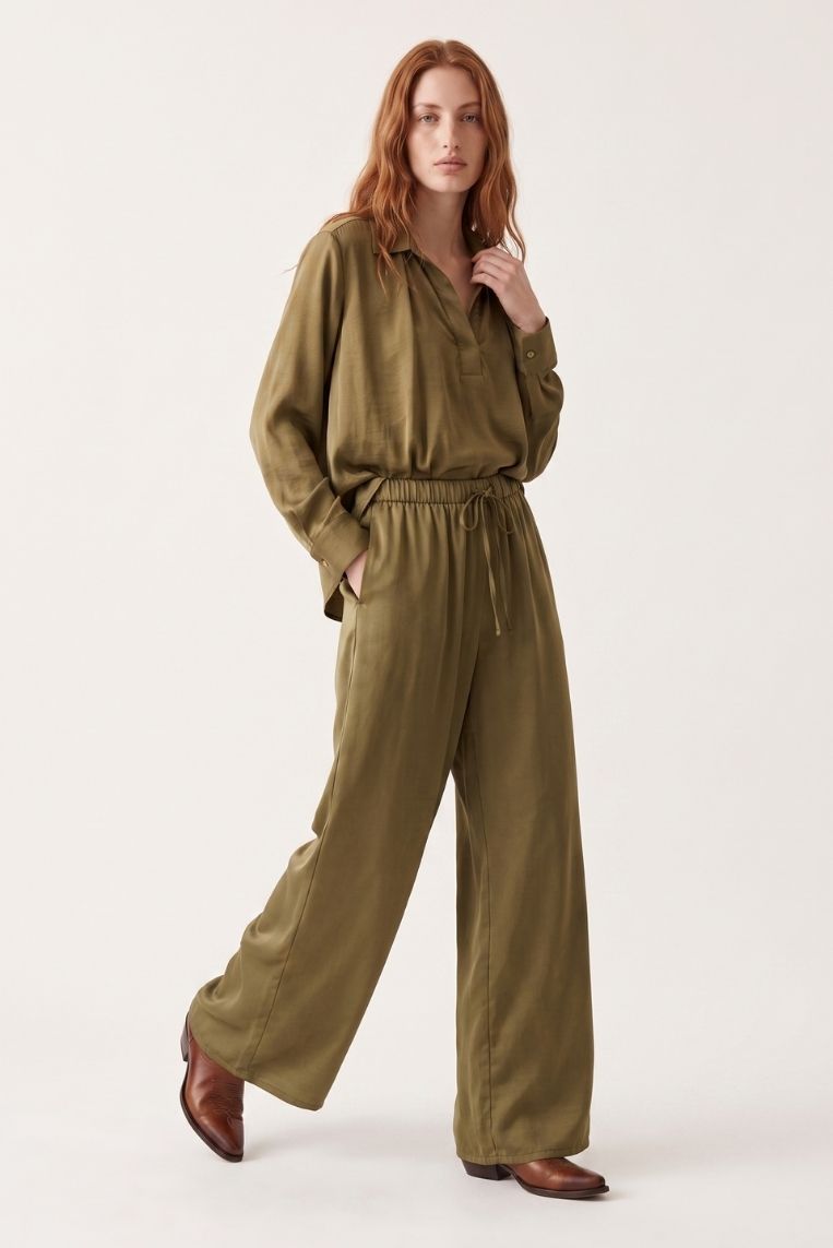 PANTALONE FLUIDO SATINATO 2 PANTALONE FLUIDO SATINATO - immagine 2
